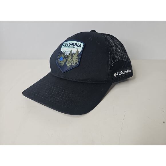 Columbia Mesh Snapback Hat Adult Black Sportswear Outdoor Quick Dry Trucker Cap - Picture 7 of 15